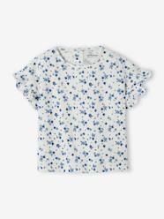 Baby-T-shirts & Roll Neck T-Shirts-Floral T-Shirt in Pointelle Knit, for Babies