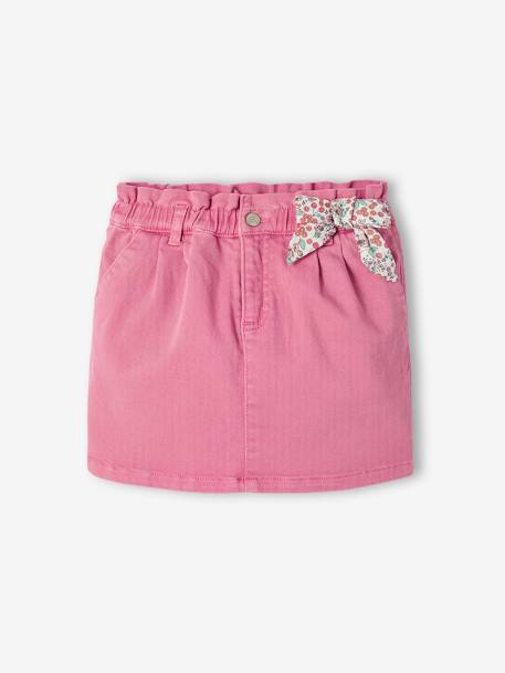 Paperbag Skirt with Floral Fancy Bow, for Girls sweet pink 