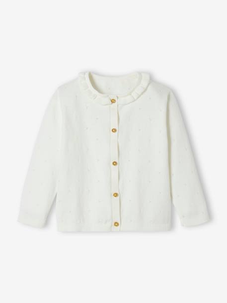 Cardigan with Collar for Babies white 