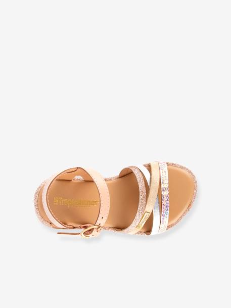 Leather Sandals for Kids, Inaya by LES TROPEZIENNES® PAR M. BELARBI beige 