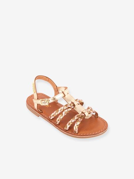 Leather Sandals for Kids, Baia by LES TROPEZIENNES® PAR M. BELARBI rose 