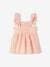 Smocked Blouse with Ruffles on the Straps, for Girls coral+green+peony pink 