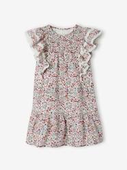 Girls-Dresses-Cherry Blossom Dress, Ruffled Sleeves, for Girls