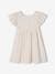 Striped Occasionwear Dress with Shimmery Yarn for Girls ecru 