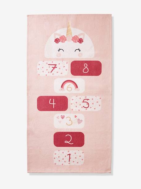 Unicorn Hopscotch Rug PINK LIGHT SOLID WITH DESIGN 