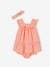 Broderie Anglaise Outfit: Dress, Bloomers & Headband coral 