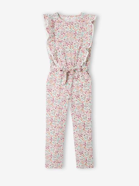 Ruffled Jumpsuit for Girls ecru 