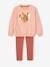 Sports Combo: Heart Sweatshirt & Techno Fabric Leggings for Girls ecru+peach 