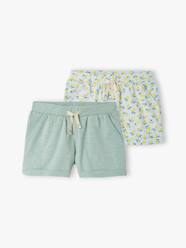 Girls-Pack of 2 Shorts in Jersey Knit for Girls