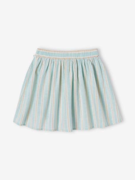 Striped Skirt with Shimmery Thread, in Cotton/Linen, for Girls pale blue 