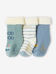 Baby-Socks & Tights-Pack of 3 Pairs of Plane & Train Socks for Baby Boys