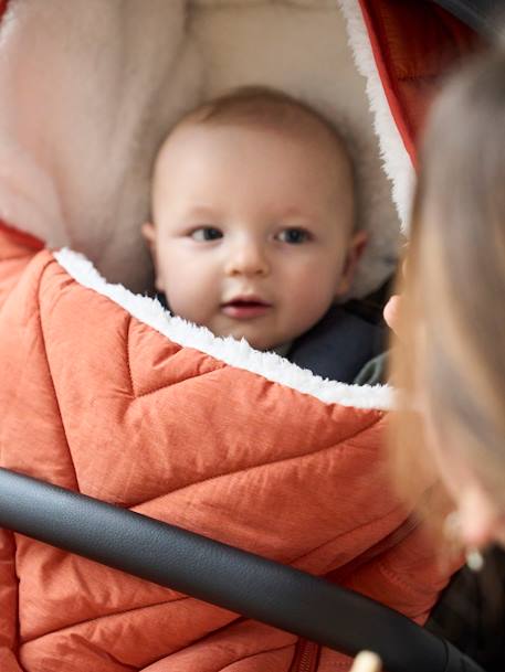 Padded Pushchair Cover iridescent copper+night blue+sage green 