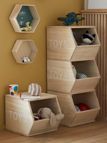 Vertical Unit with 3 Tubs, Toys wood 