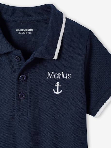 Polo Shirt with Embroidery on the Chest, for Baby Boys Dark Blue 