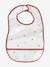 Pack of 3 Plastified Bibs with Crumbcatcher rosy+White 