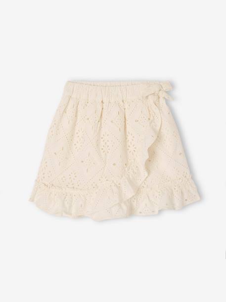 Ruffled Skirt in Broderie Anglaise, for Girls ecru 