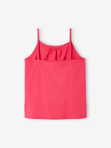 Pack of 3 Basics Tops with Thin Straps, for Girls peach+raspberry pink 