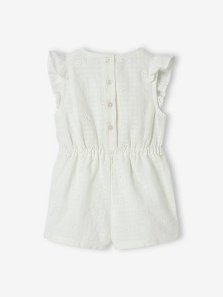 Occasion wear Playsuit in Broderie Anglaise for Babies ecru 