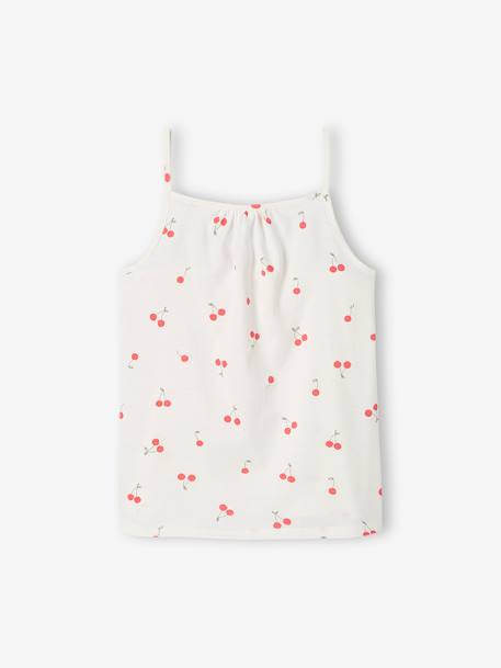 Pack of 3 Basics Tops with Thin Straps, for Girls peach+raspberry pink 