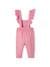 Frilly Dungarees in Linen & Cotton, for Babies rose 