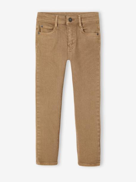 NARROW Hip, MorphologiK Slim Leg Coloured Trousers, for Boys beige+chocolate+green+grey green+khaki+night blue+sky blue+slate blue+tomato red 