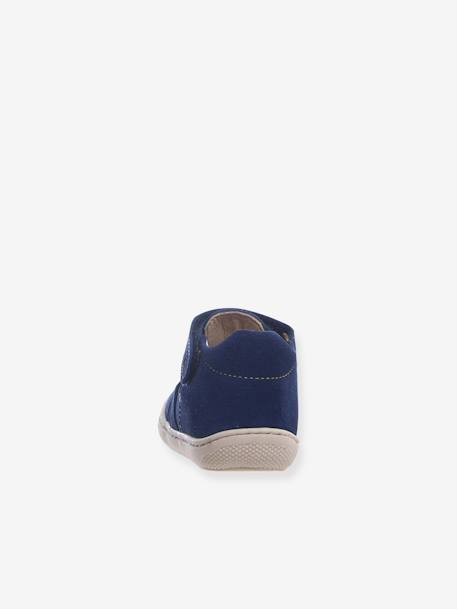 Semi-Closed Sandals for Babies, Bede by NATURINO®, Designed for First Steps dark brown+ochre+sky blue 