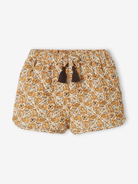 Printed, Quilted Shorts for Girls ecru 