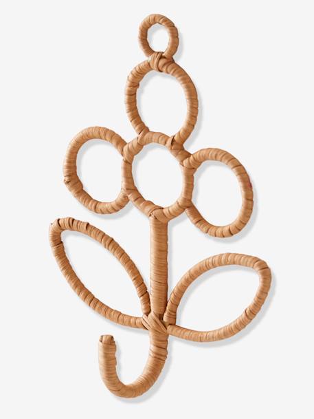 Rattan Flower Coat Hook beige 