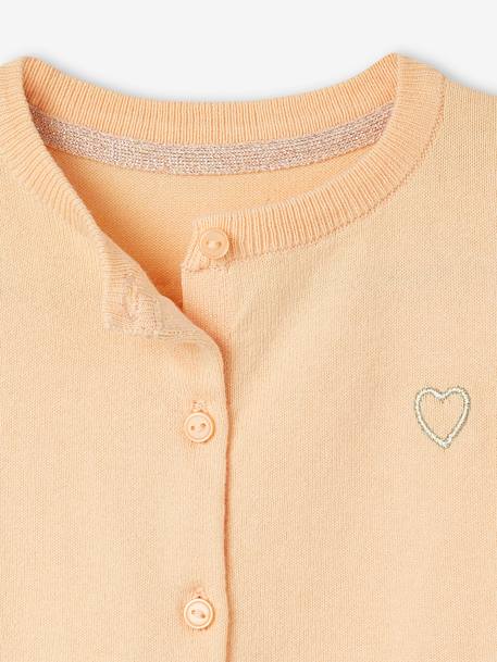 Cardigan for Girls crystal blue+rosy apricot 