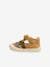 Semi-Closed Sandals for Babies, Bede by NATURINO®, Designed for First Steps dark brown+ochre+sky blue 