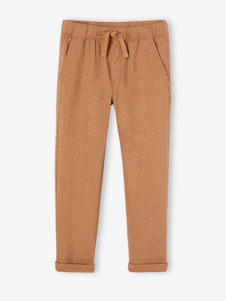 Lightweight Trousers in Cotton/Linen, for Boys hazel+night blue+sage green 