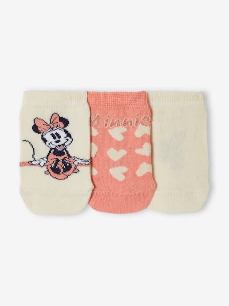 Pack of 3 Pairs of Minnie Mouse by Disney® Trainer Socks old rose 