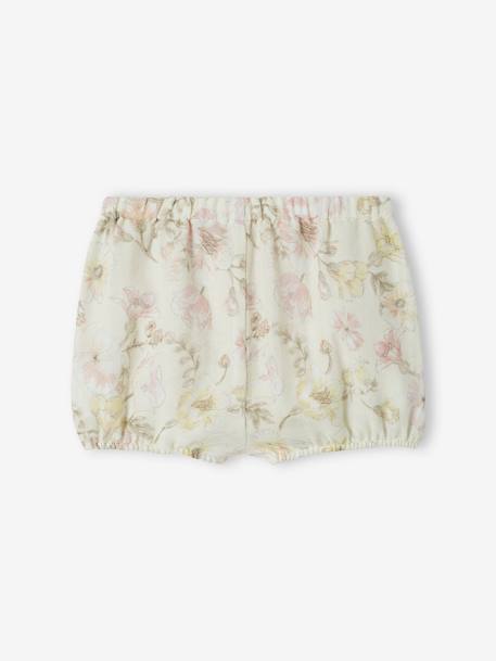 Occasion wear Shorts in Cotton Gauze for Babies ecru 