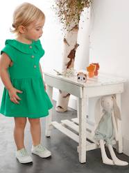 Baby-Dresses & Skirts-Dress in Cotton Gauze with Frilled Collar, for Babies