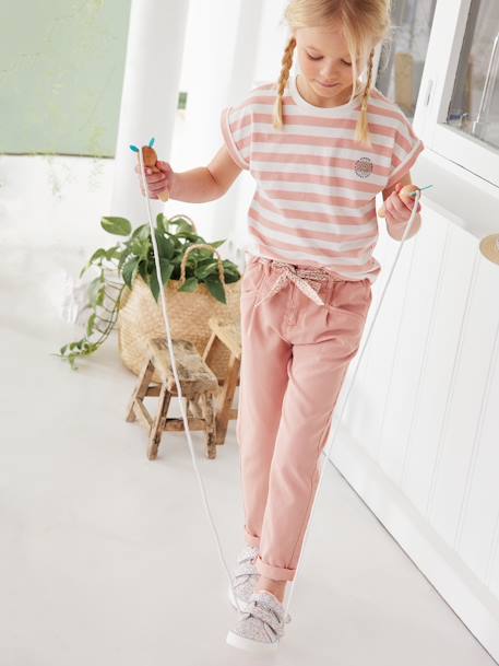 Striped T-Shirt for Girls striped pink 