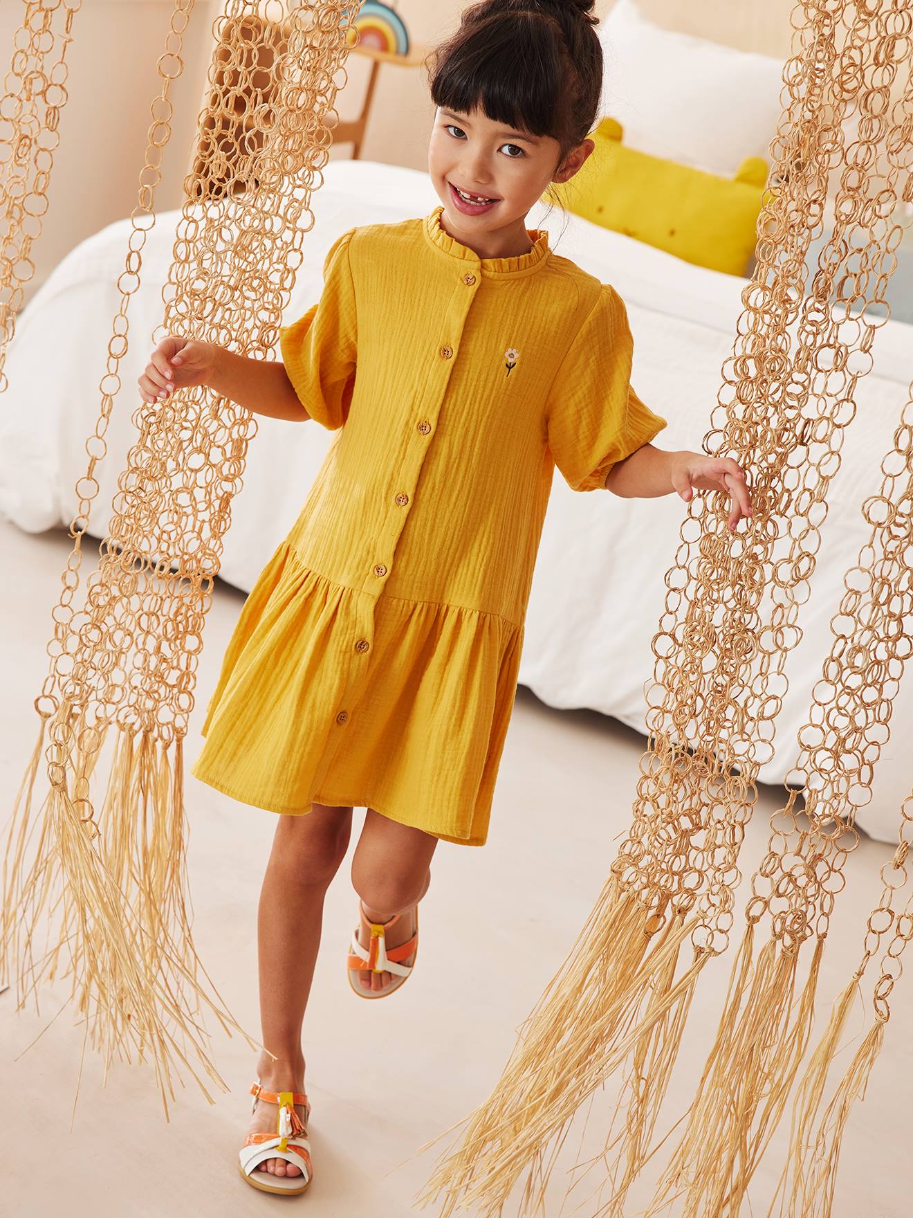 Little girl mustard dress sale