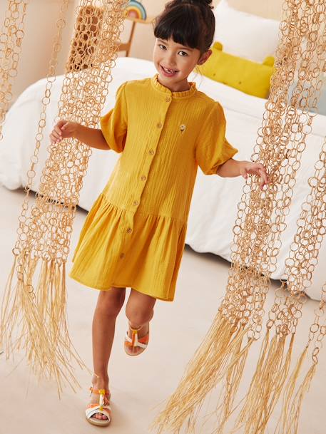 Sandals with Stylish Tassels for Girls set pink+yellow 