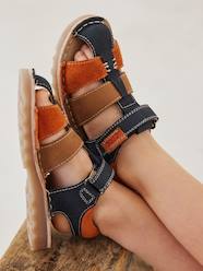 Shoes-Boys Footwear-Sandals-Hook-and-Loop Leather Sandals for Children, Designed for Autonomy