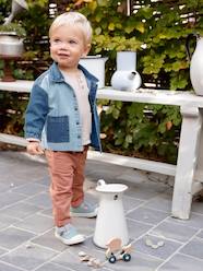 Baby-Trousers & Jeans-Canvas Trousers with Elasticated Waistband for Baby Boys