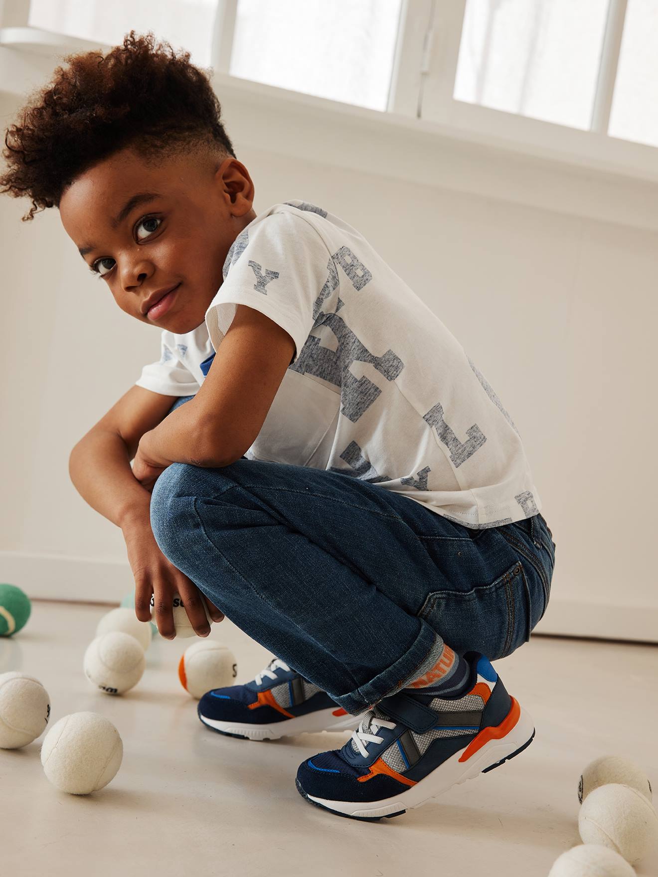 Kids clearance navy trainers