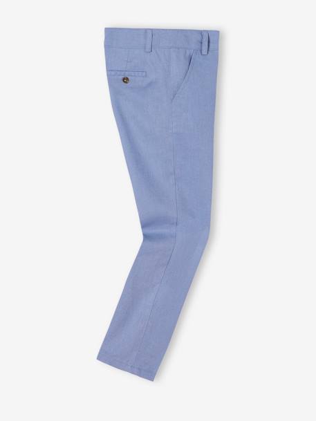 Cotton/Linen Chino Trousers for Boys Beige+blue+Dark Blue+sage green 