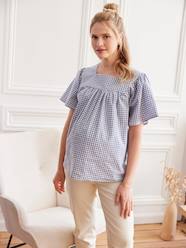 Maternity-Gingham Blouse for Maternity