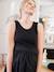 Short, Dual Fabric Sleeveless Dress for Maternity black 