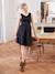 Short, Dual Fabric Sleeveless Dress for Maternity black 