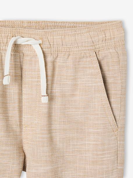 Trousers, Convert into Cropped Trousers, in Lightweight Fabric, for Boys Light Blue+marl beige 