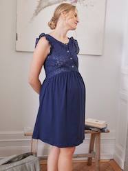 Maternity-Short Dress in Jersey Knit & Broderie Anglaise, Maternity & Nursing Special