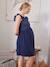 Short Dress in Jersey Knit & Broderie Anglaise, Maternity & Nursing Special navy blue+pearly grey 