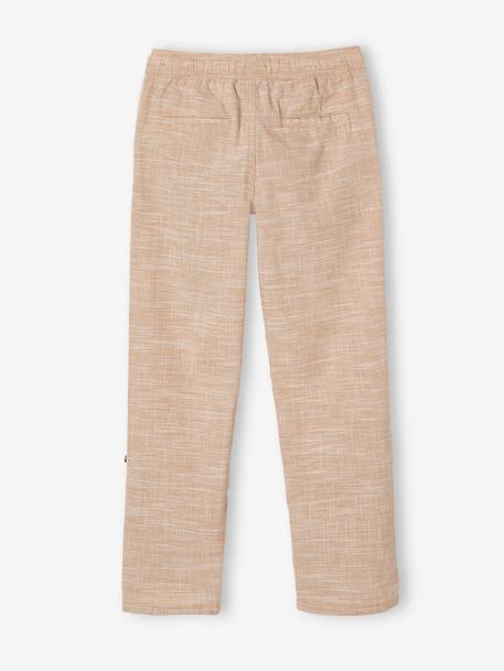 Trousers, Convert into Cropped Trousers, in Lightweight Fabric, for Boys Light Blue+marl beige 