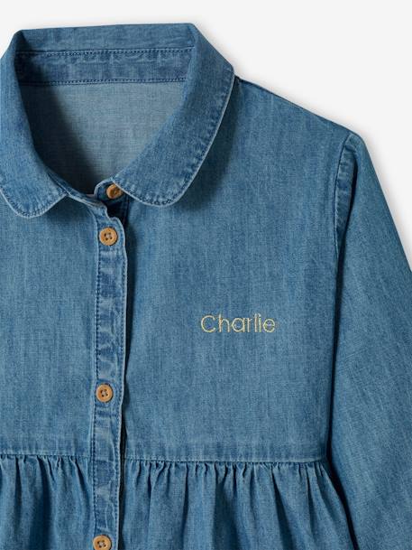 Blouse in Lightweight Denim for Girls Denim Blue 