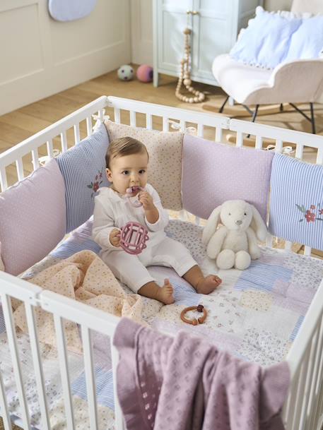 Modular Cot/Playpen Bumper in Organic* Cotton Gauze, Cottage multicoloured 